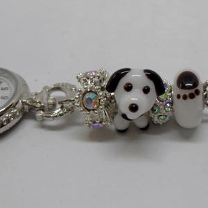 Unique Pretty Murano Glass Dog Fob Watch for Nurses,Carers, Beauticians and Vets