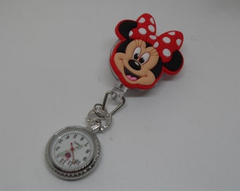 Minnie Mouse Retractable Fob Watch