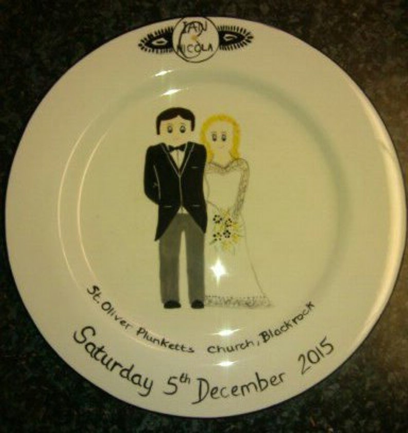 Wedding Plate Personalised Gift for the Bride & Groom Etsy UK