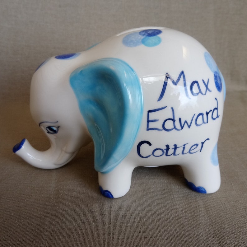 Elephant Ceramic Money Box Bank New Baby Christening Gift Etsy UK