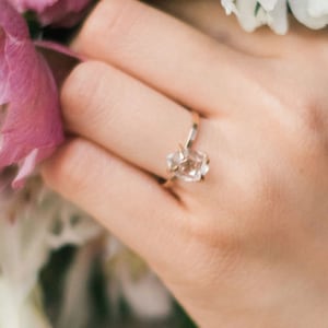 Herkimer Diamond Quartz Ring in Rose Gold image 3