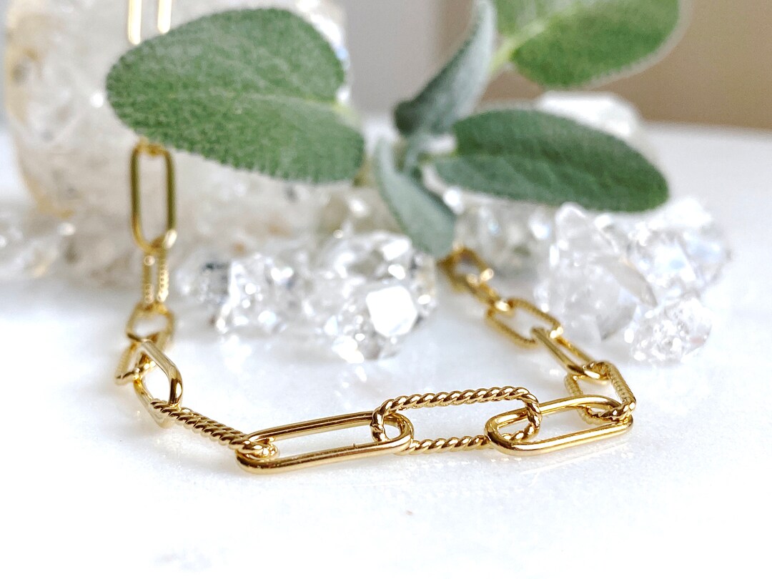 Double Paperclip And Rope Chain Dual Texture Paperclip Chain Necklace - Etsy