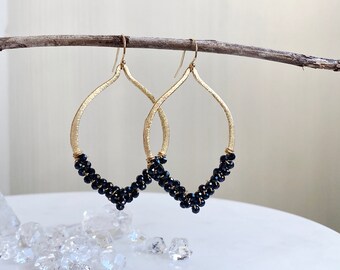 Black Spinel Cluster Earrings