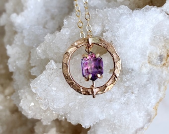 Gold + Rose Cut Amethyst Necklace