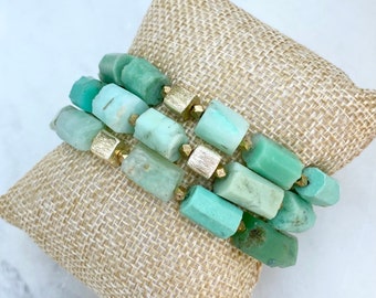 Raw Chrysoprase Stretch Bracelet