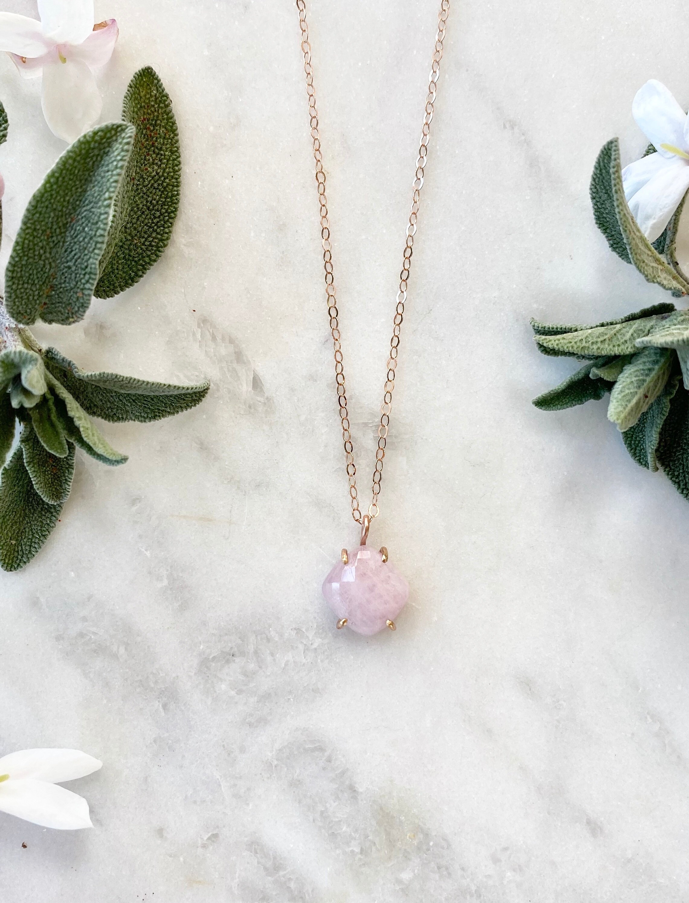 Rose Cut Kunzite Necklace