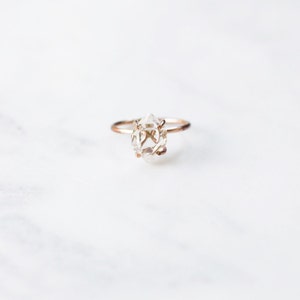 Herkimer Diamond Quartz Ring in Rose Gold image 6