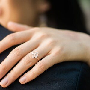 Herkimer Diamond Quartz Ring in Rose Gold image 4