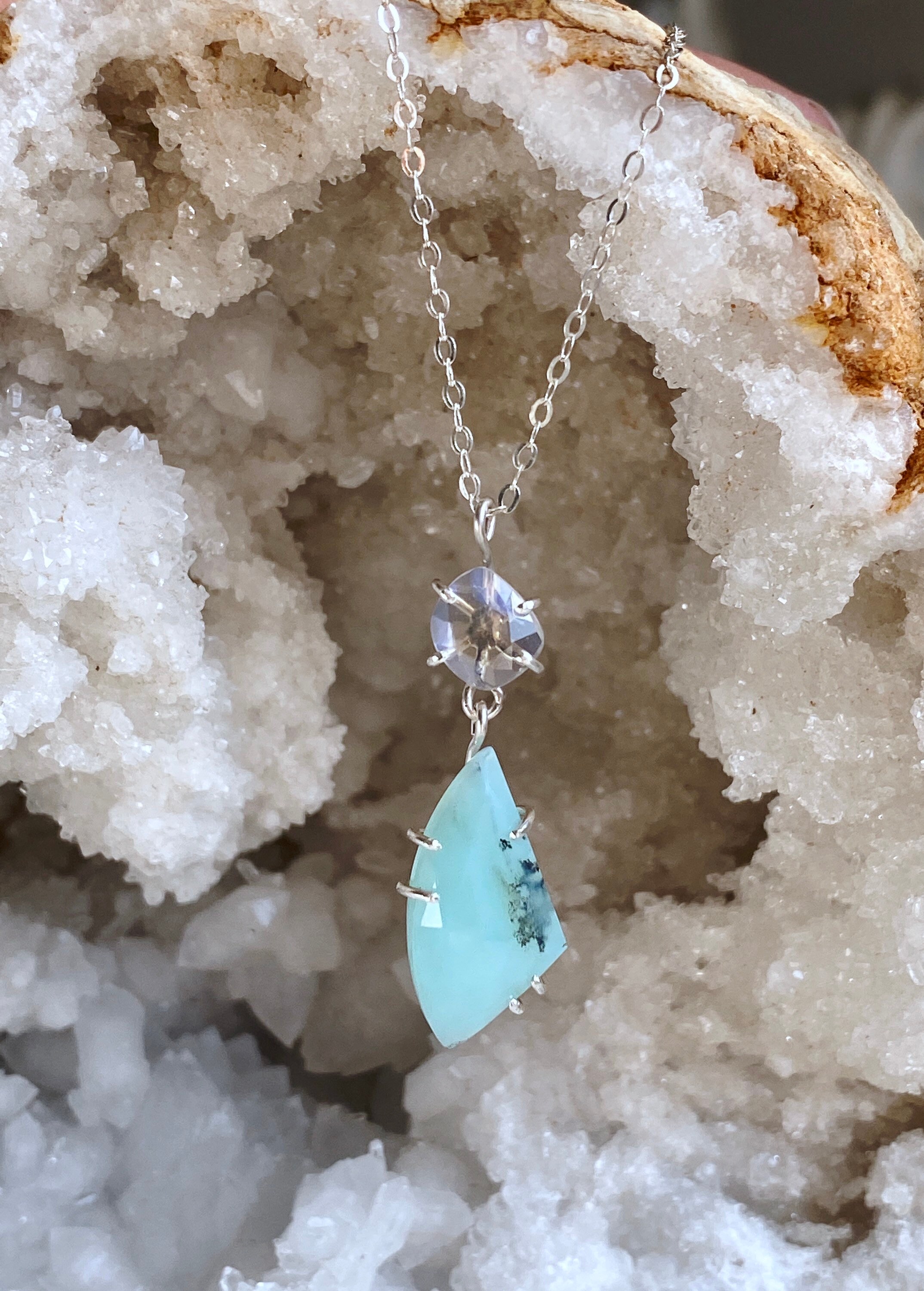 Cantera opal 販売 × RainbowMoonstone necklace