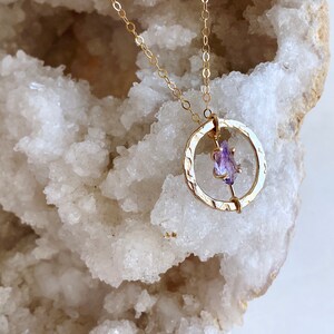 Gold + Rough Amethyst Necklace