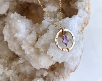 Gold + Rough Amethyst Necklace