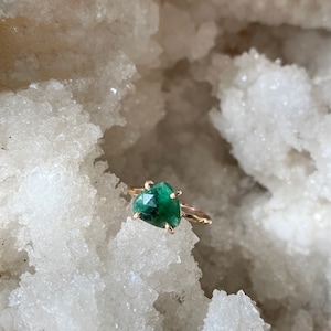 Rose Cut Emerald Ring