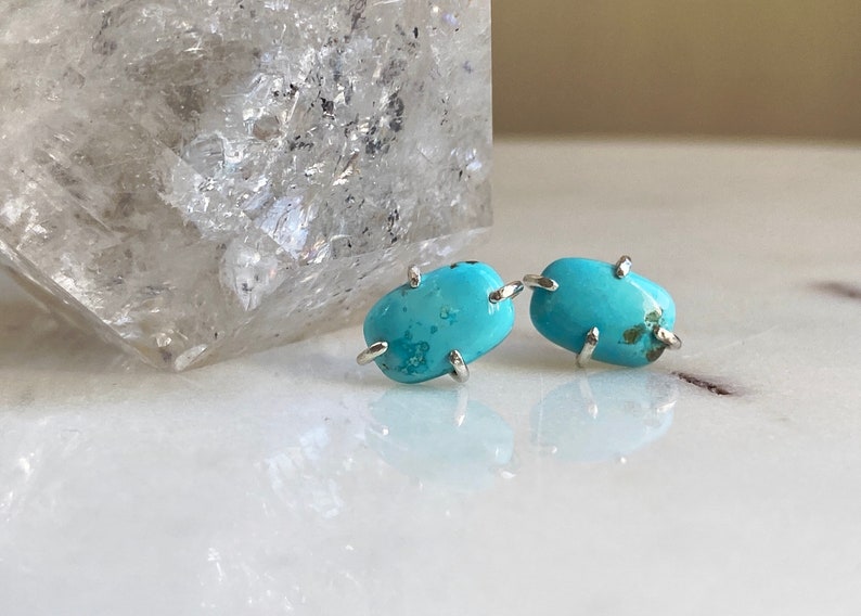 Turquoise Stud Earrings image 2