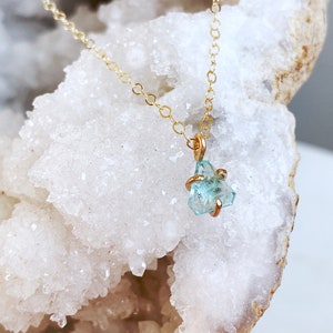 Rose Cut Aqua Tourmaline Necklace