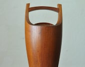 Frühe Dansk Jens Quistgaard Designs Dänemark Kongo Staved Teak Champagner Eiskübel Orange Liner/Hochzeit Geschenk/Vintage Dansk Teak Eiskübel