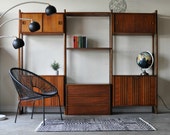 SOLD * Mid Century Danish Modern Modular Wall Unit by Ello/Large Mid Century Room Divider/Cado Style Wall Shelving System/Room Divider