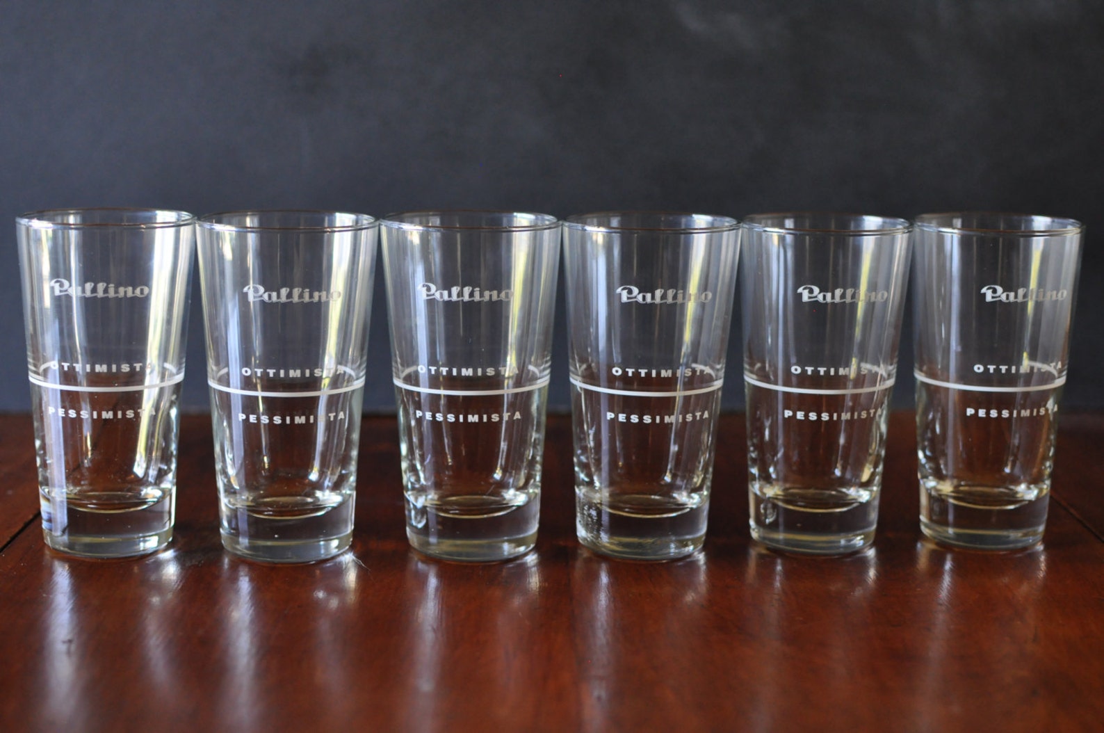 Pallino Pastaria Ottimista Pessimista Wine Glass Set of 6 / Etsy