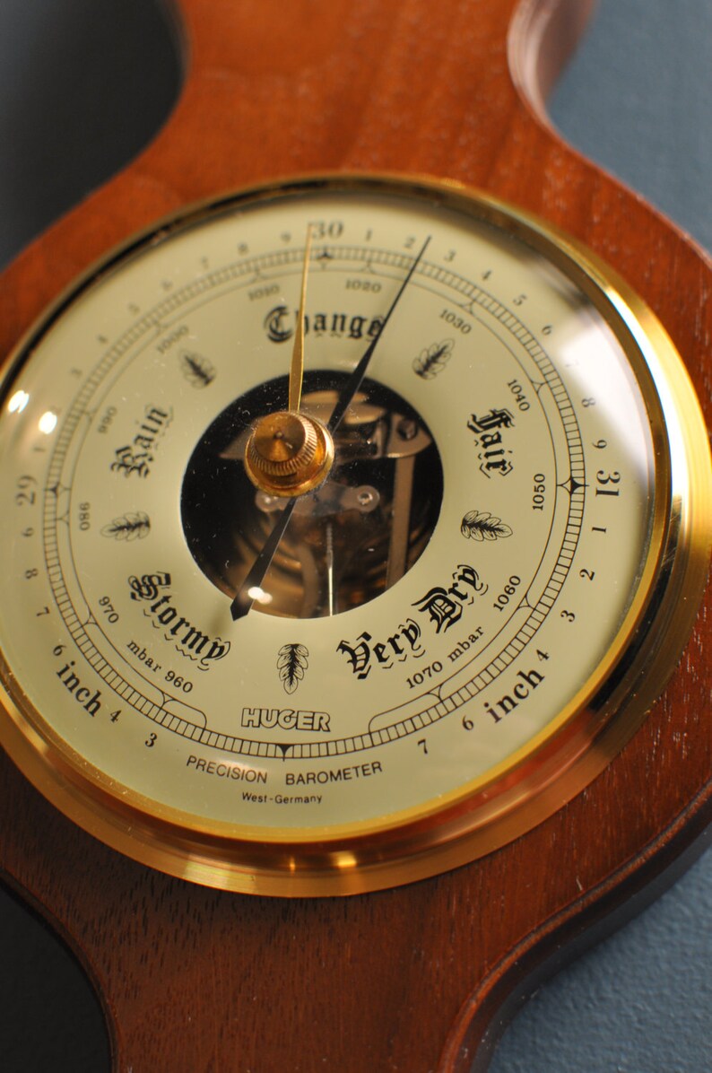Vintage HUGER West Germany Precision Barometer Coastal Living Etsy
