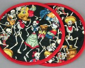 Two Pot Holders - Day of the Dead