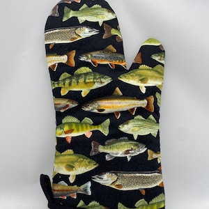 Oven Mitt - FISHING, fisherman, sport fish, catch and release, lake cabin, fly fishing, fishing boat, gone fishin
