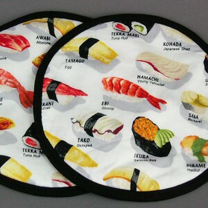 kappa maki lover gift sushi roll potholders sushi roll japanese fun kitchen hotpads makki roll set of potholders salmon tuna