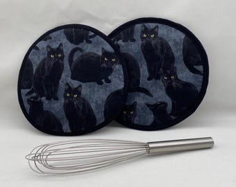 Two Pot Holders - BLACK CATS