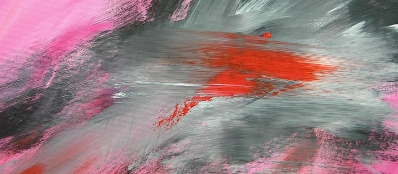 Original mural for the living room Desire. Abstract image in pink pink red black. Art images directly from the artist image 3