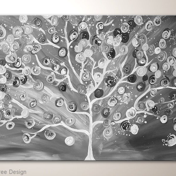 Baumbild, Acrylbild im Großformat: "Modern Tree Design" Moderne Malerei in verschieden Grössen. Acrylmalerei direkt vom Künstler gemalt