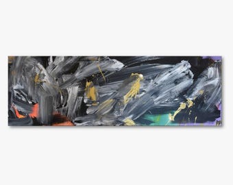 Original Abstract Acrylic Painting in Gray | Contemporary Art on Canvas - Handpainted Artwork on Canvas. Artists Art for living Room