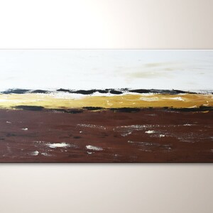 Tableau d&#39;ambiance, peinture acrylique grand format : &quot;Dynamic of Life&quot; Peinture moderne en différentes tailles. Murale Blanc Or Marron