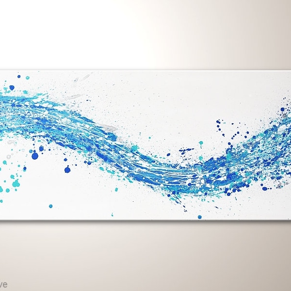 Wandbilder mit Welle: "Fresh Wave" Moderne Malerei Handgemalt. Meer,Urlaub,Wellness, Relaxing. Acrylmalerei auf Leinwand direkt vom Künstler