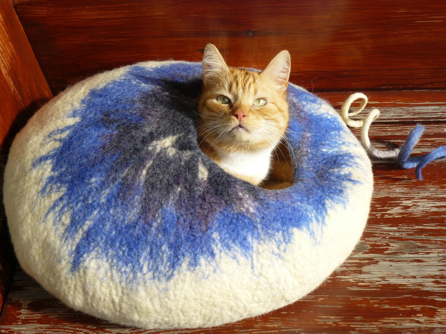 Felted Cat Cave/Pet Cave / Cat House/ Cat Den/ Cocoon/ White Etsy