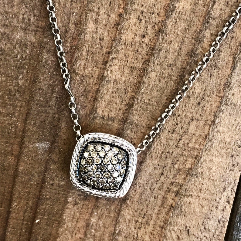 Brown Diamond Sterling Silver Pendant