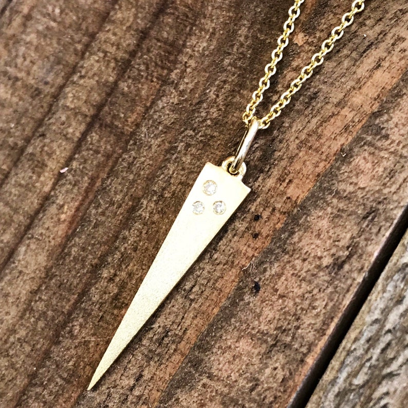 14K Yellow Gold Geometric Pendant