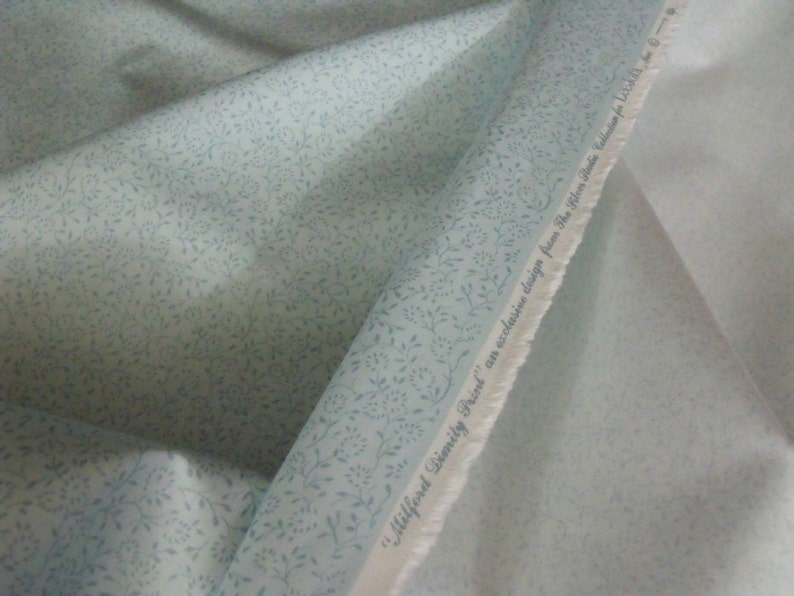 Lee Jofa Glazed Cotton Milford Print Aqua Blue Foral Upholstery Drapery Fabric