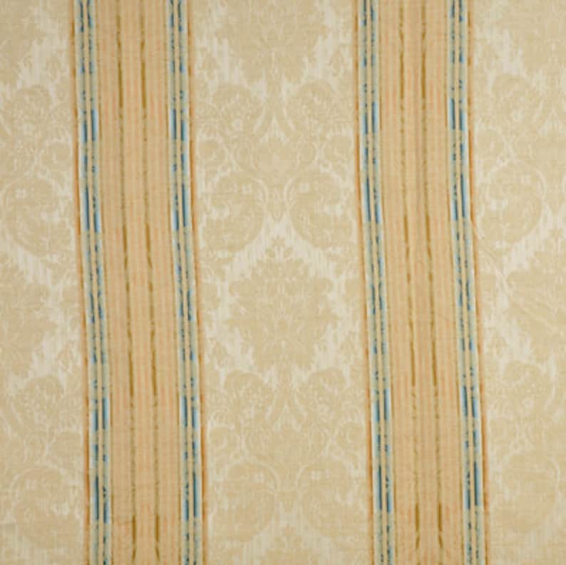 Lee Jofa Cotton Rayon Linen Vicenza Stripe Damask Eggshell Upholstery Drapery Fabric