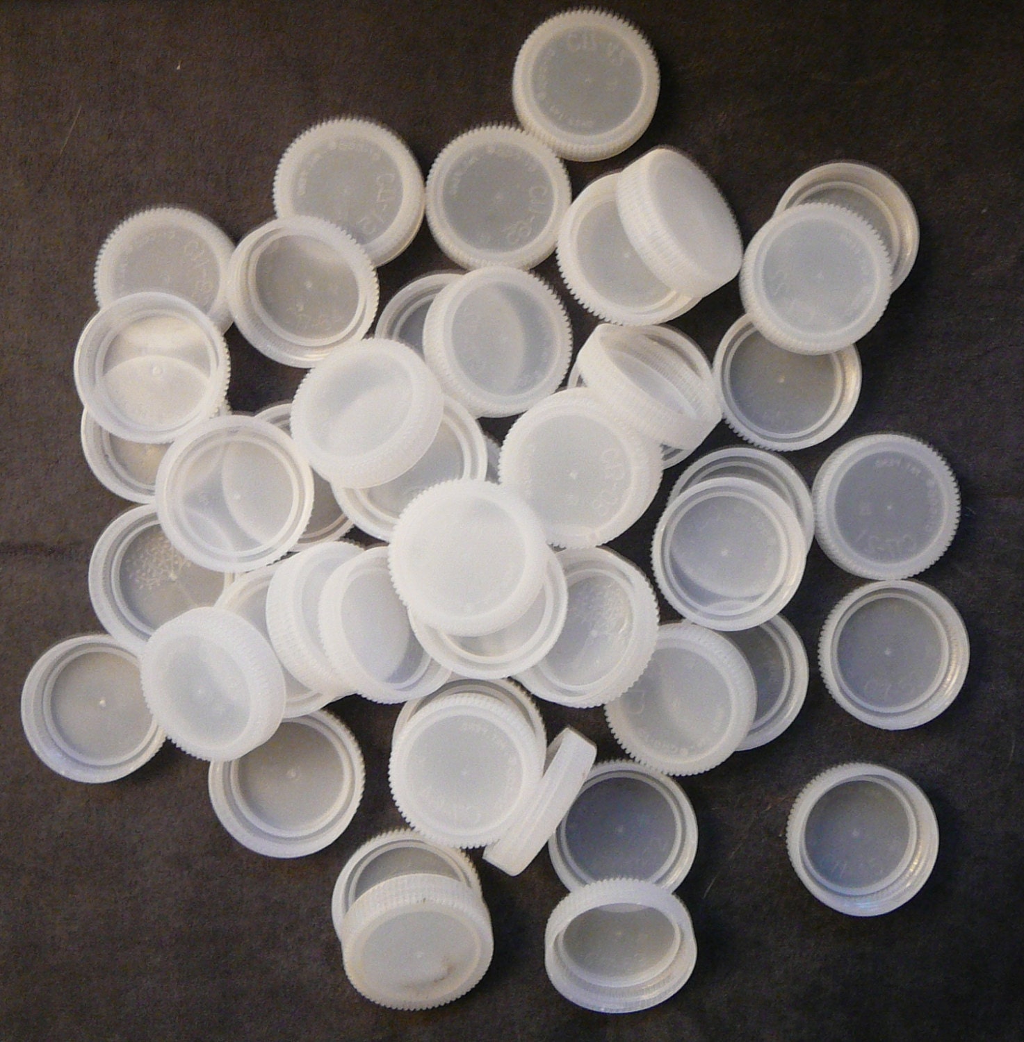Lot of 100 Recycled Plastic Water Bottle Caps Opaque White Etsy