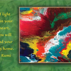 Rumi Zitat Karte Set - inspirierende Karten, poetische Geschenke, spirituelle Karten, Karte Multipack, gemischte Karten Set, bunte Karten, leere Innenkarten