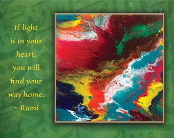 Rumi Quote Card Set: Inspirational Art Cards, Blank Inside (Set of 6)