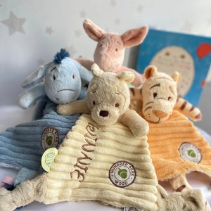 Personalized Comforter , Hundred Acre Wood Winnie the Pooh Comfort Blanket , Present Eeyore , Piglet , Tigger , Baby shower gift, New Baby