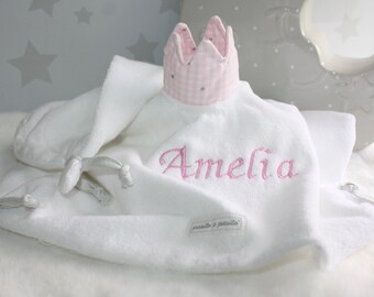White Toweled Comfort Blanket , Baby comforter , Personalised comforter, Blanket for Baby ,Baby Shower gift /Christmas girl/ gift