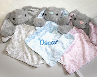 Personalizowany kocyk, przytulanka dla dziecka, Bunn COMFORTER, kocyki dla dzieci / prezent na baby shower / pierwsze zabawki / spersonalizowany kocyk wielkanocny, prezent dla dziecka