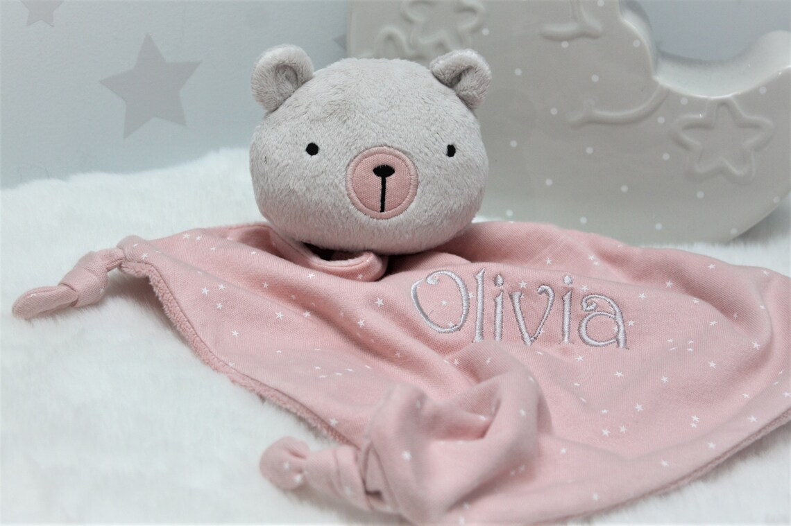 Personalised Pink Teddy Bear Print Snuggle /baby Blankets / Etsy