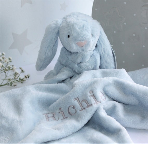 jellycat blue bunny comforter