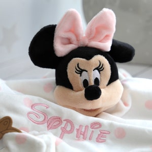 Personalised Disney  Baby Mini Mouse Comforter / Blanket / Soother Blanket / Baby Gift / Baby Shower Gift / New Baby Gift /Doudou