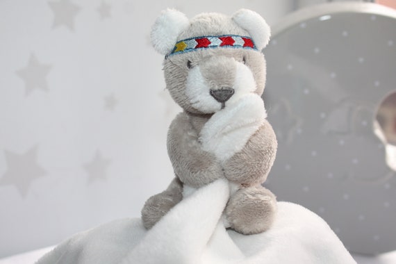 Personalised Bear Teddy White Company Snuggle baby Blankets