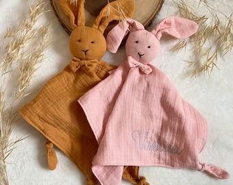 Personalised Baby comforter, Muslin comforter & Gift Set, Muslin bunny comforter , Organic Muslin Bunny, Baby Easter Gift