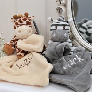 Personalised shop giraffe comforter