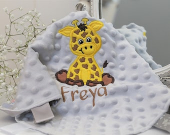 Personalised Giraffe Baby Comforter , Taggie comforter , Taggi, Giraffe Comforter , New Baby Gift