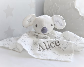 Personalised Koala Snuggle /Baby blankets / Baby shower gift / First Baby toys / Personalised Koala Blanket , Bunny blanketgift